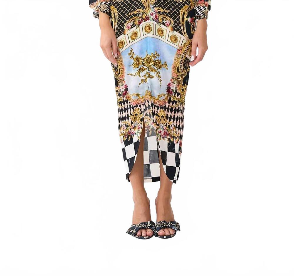 NEW CAMILLA long split front twist dress in monarchy mania